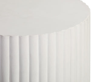 Scallop Accent Table Tall, White, Ivory White
