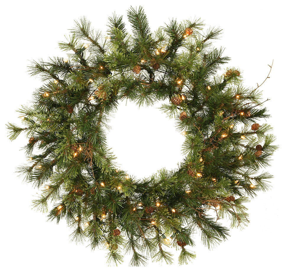 36" Mixed Country Wreath 100Wmwhtled