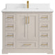 Boston 42" Single Sink Bath Vanity in Fine Grain 1.5" White Quartz