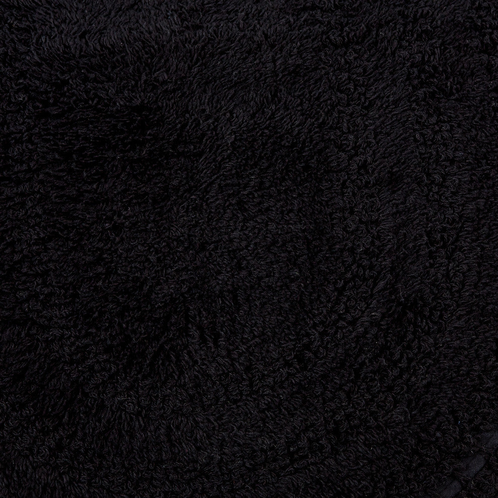 DII Black Large Oval Crochet Bath Mat