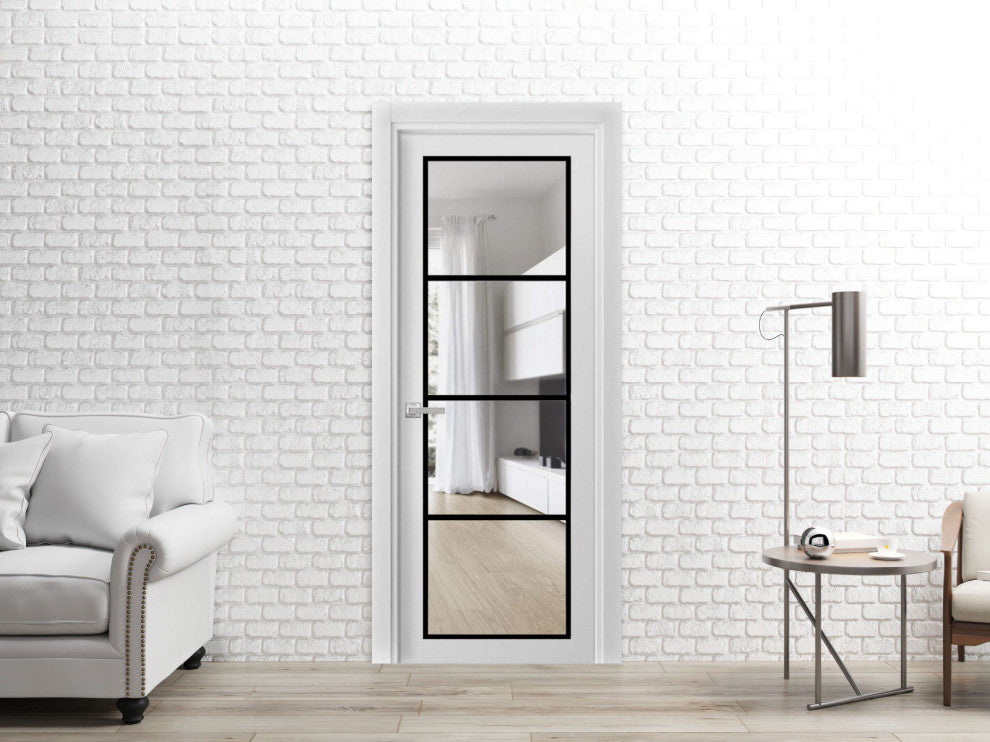 Solid French Door 36x80 | Lucia 2466 White Silk| Bathroom