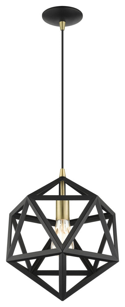 Textured Black Geometric, Farmhouse, Industrial, Abstract, Rustic Pendant