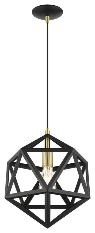 Textured Black Geometric, Farmhouse, Industrial, Abstract, Rustic Pendant