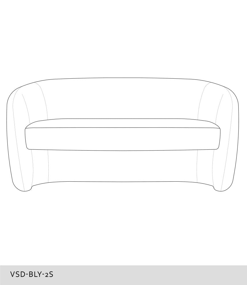 Metro Blythe Settee, Boucle White Upholstery
