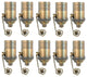 Royal Designs, Inc. Vintage Pull Chain Lamp Socket, Antique Brass, Set of 10
