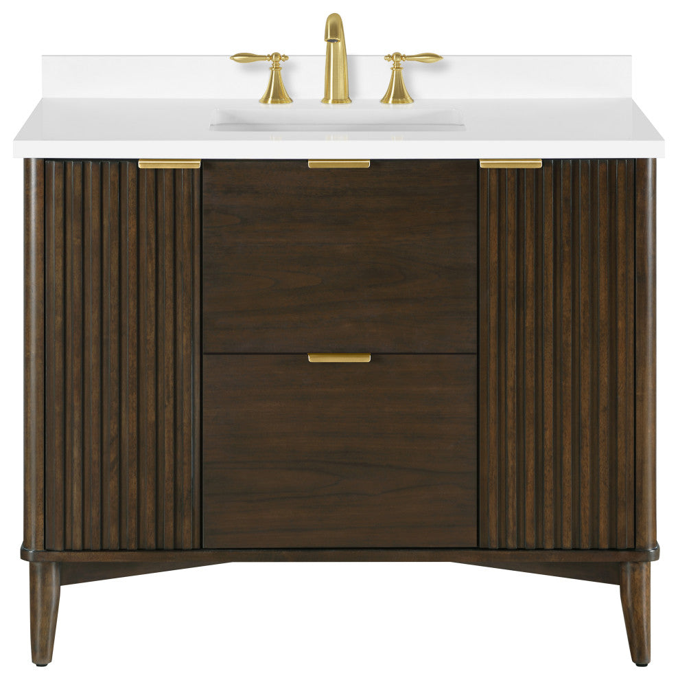 OVE Decors Gabi Single Sink Bathroom Vanity, Dark Walnut, 42", Single Sink