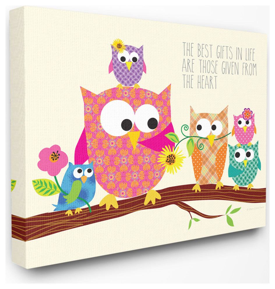 Stupell Industries The Best Gifts In Life Owls, 30"x40", Canvas Wall Art