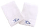 His and Hers Hand Towels, Set of 2, White