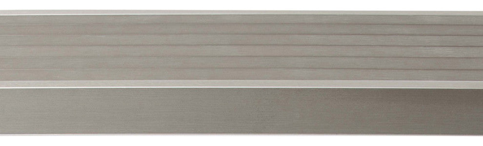 Benzara BM287805 Outdoor Bar Table, Gray Aluminum Frame, Plank Surface, Large
