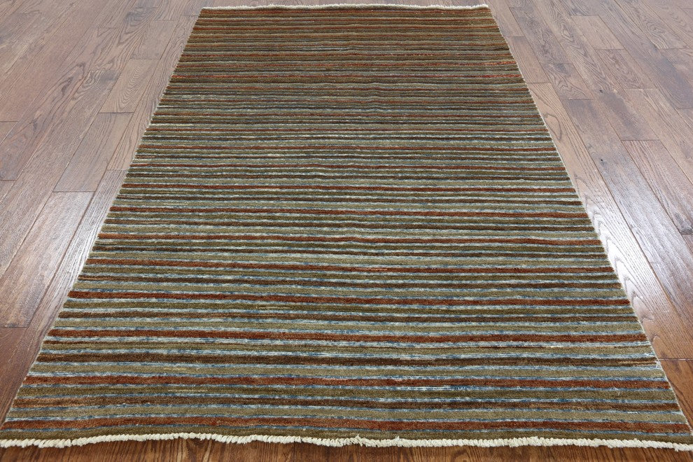 Persian Gabbeh 5'x7' Hand Knotted Oriental Area Rug, W2204