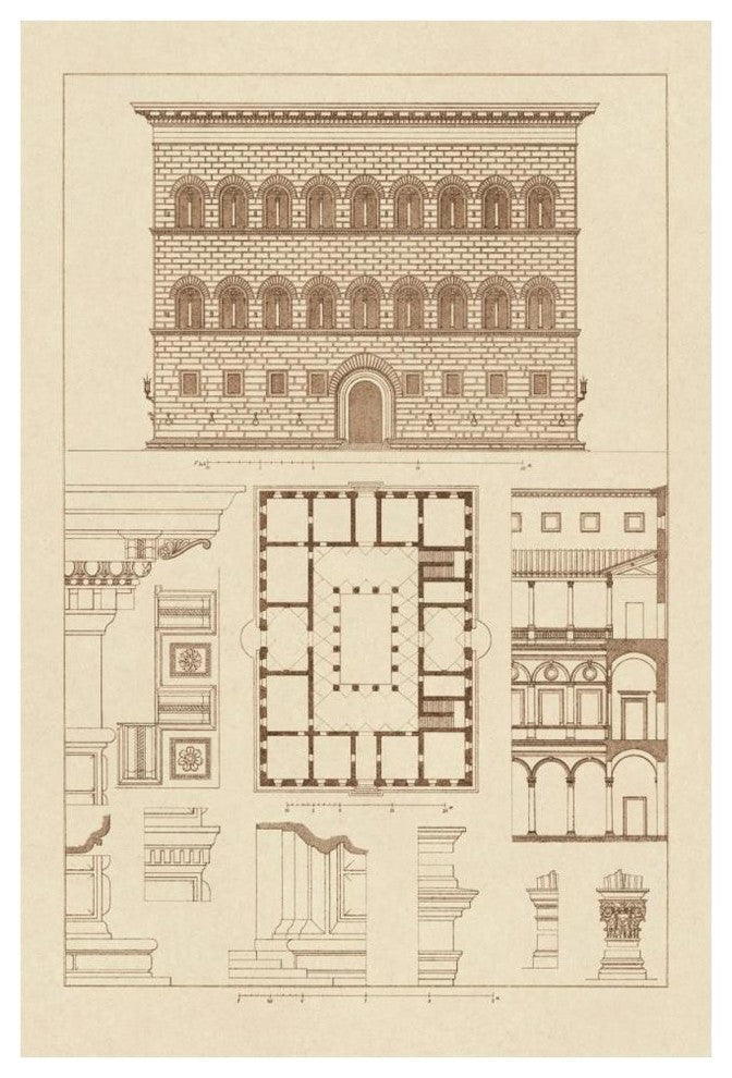 "Palazzo Strozzi at Florence" Digital Paper Print by J. Buhlmann, 42"x62"