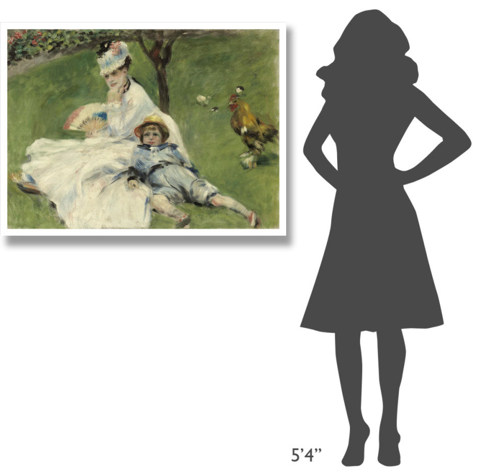 "Madame Monet and Her Son" Digital Paper Print by Pierre-Auguste Renoir, 42"x32"