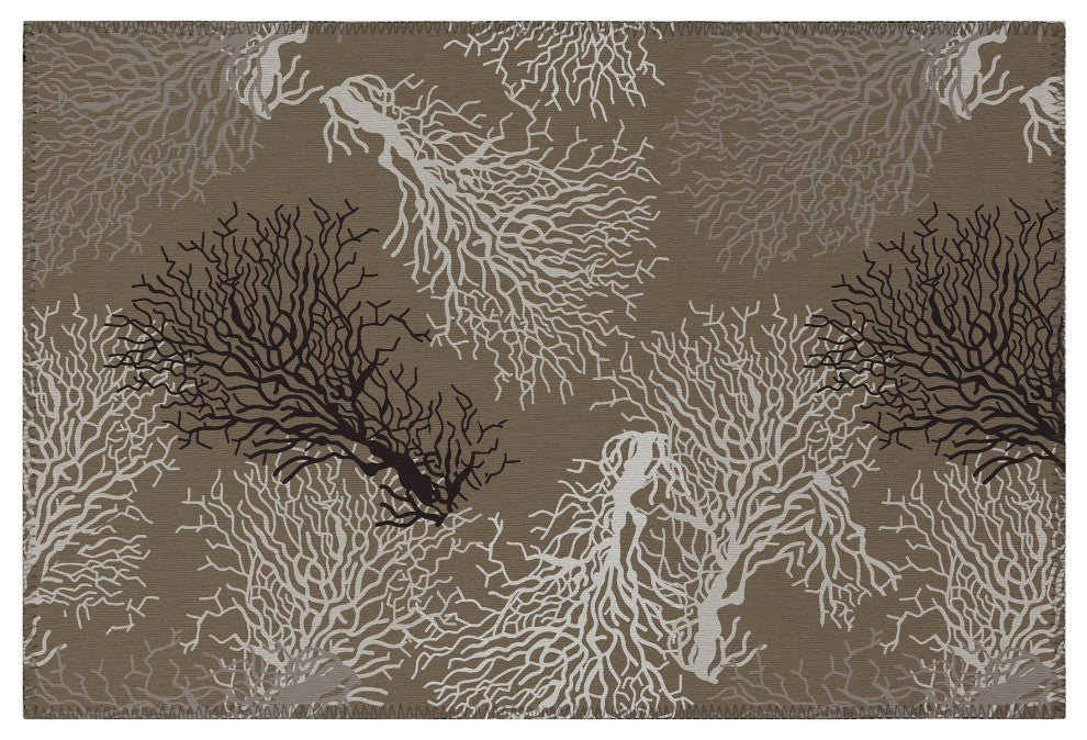 Indoor/Outdoor Seabreeze SZ3 Taupe Machine Washable 1'8" x 2'6" Rug