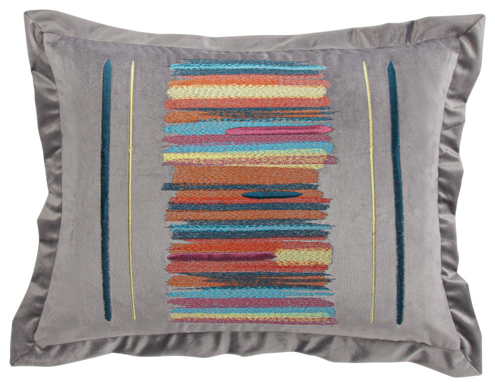 Abbie Embroidery Kidney Pillow, 12" x 16", 1PC