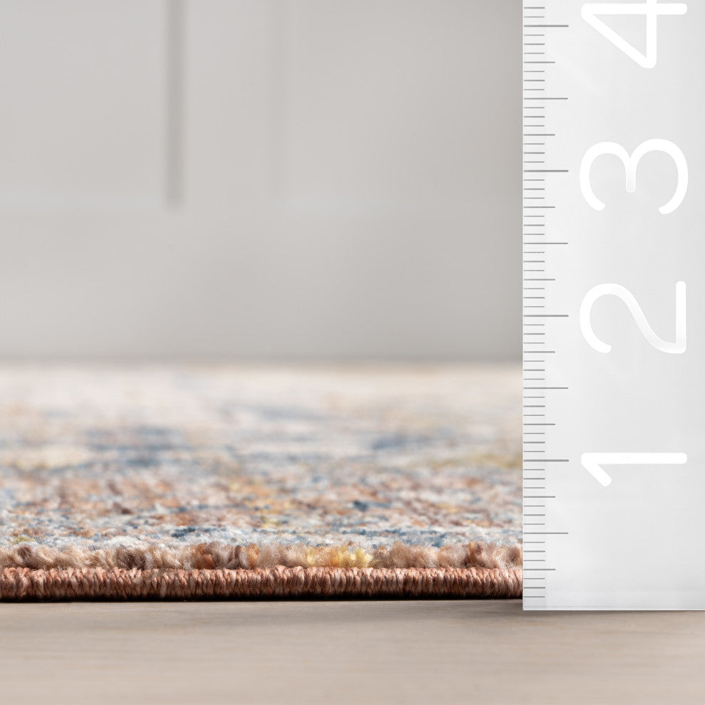 Nuloom Ehtel Medallion Fringe Traditional Area Rug, Rust 4'x6'