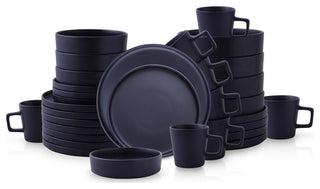 Stone Lain Cleo Stoneware 32 Piece Dinnerware Set, Dark Blue