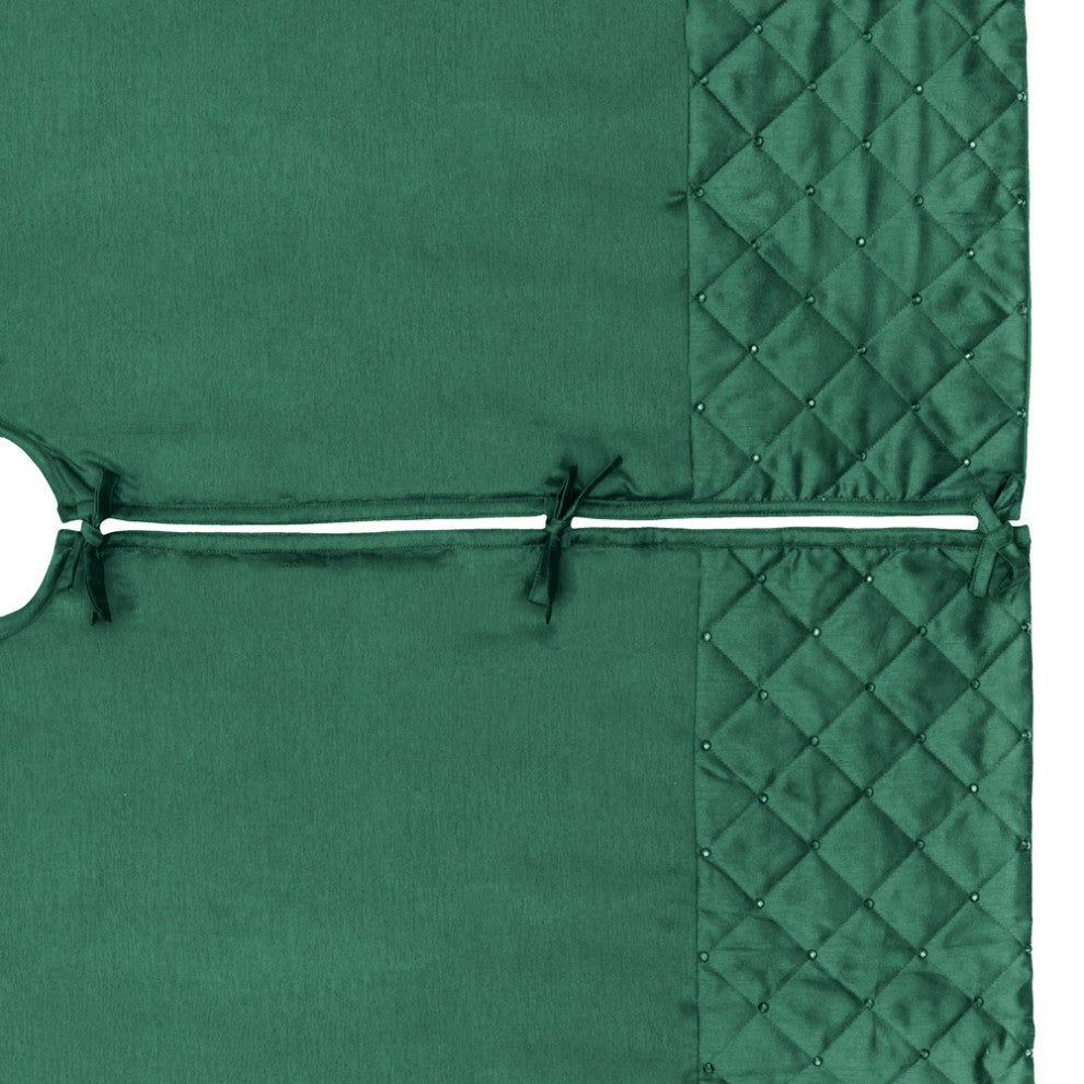 Vickerman Qtx190552 52" Green Quilt Stitch Jewel Christmas Tree Skirt
