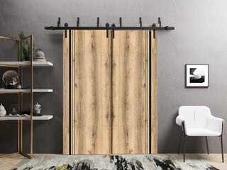 Slab Barn Door Panel 18 x 80 | Planum 0011 Oak with  | Sturdy Finished