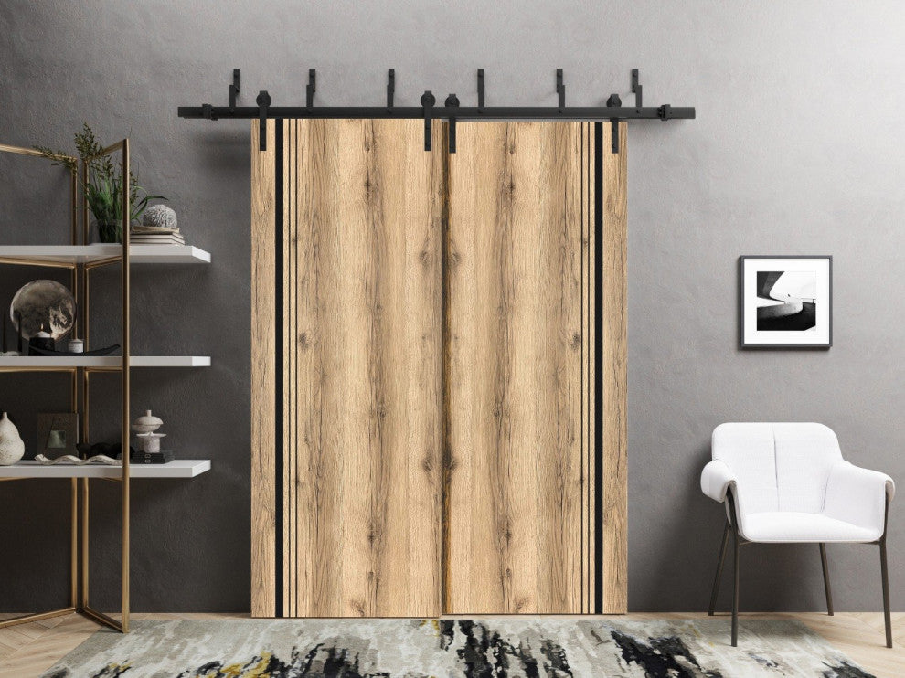 Slab Barn Door Panel 18 x 80 | Planum 0011 Oak with  | Sturdy Finished