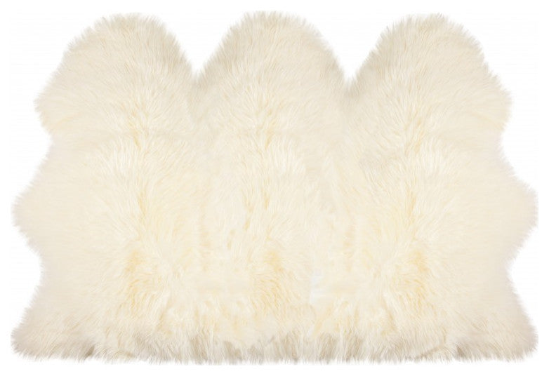 3' x 5' Trio Natural Sheepskin Area Rug