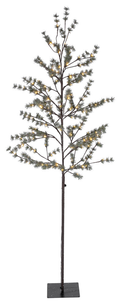 82.67" Tall Electric Icy Pine Tree With 108 Warm White LED Lights