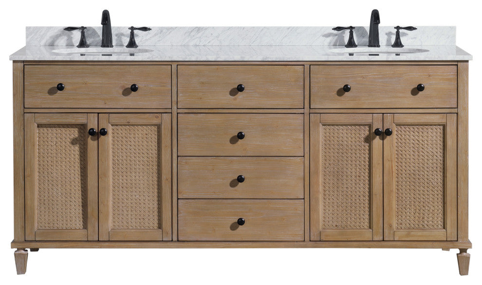 Ari Kitchen and Bath Annie 72" Double Bath Vanity Weathered Fir