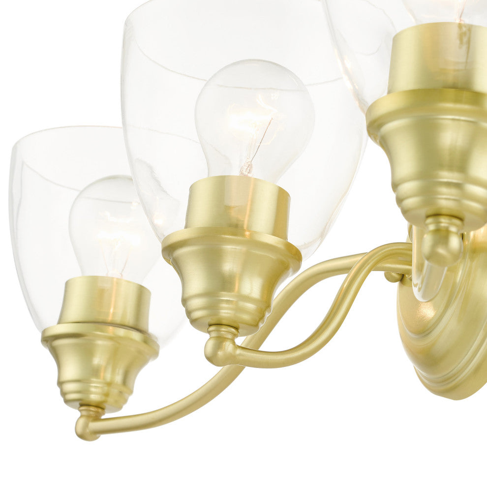 Satin Brass Transitional, Colonial, Vanity Sconce