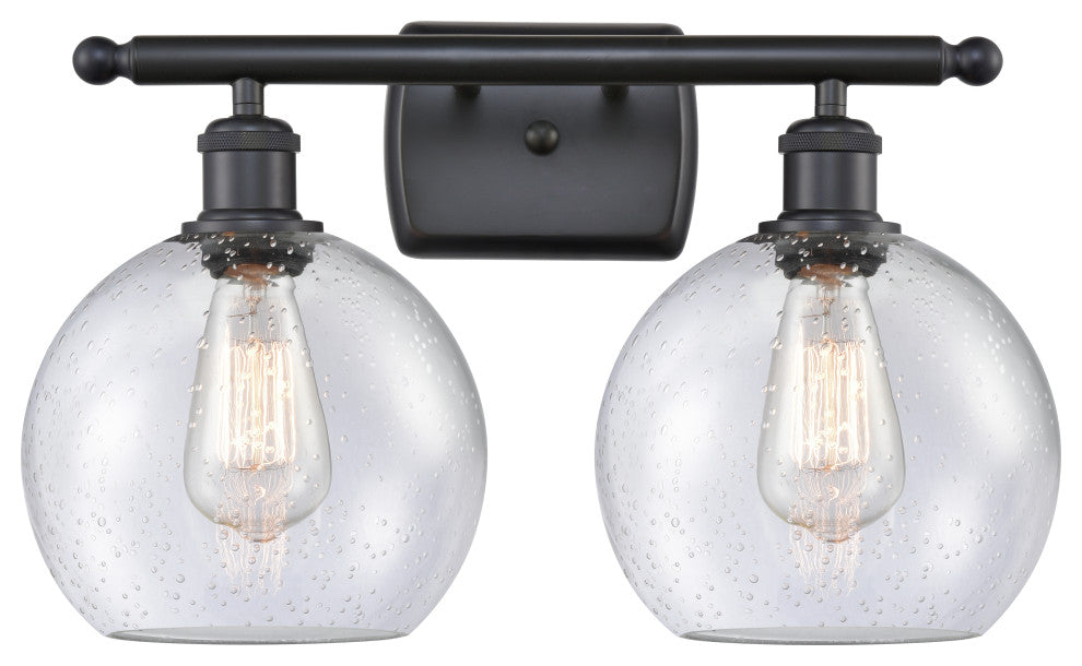 Innovations Lighting 516-2W-BK-G124-8 Athens 2 Light 16" Bath Vanity Light