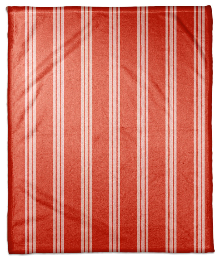 Red Stripes Fleece Blanket