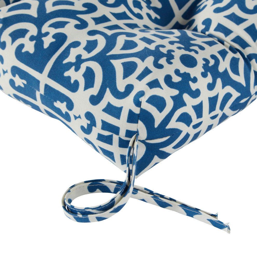 Outdoor High Back Chair Cushion, Set of 2, Indigo