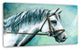Gray Horse on Blue Background, Animal Canvas Art Print, 32"x16"