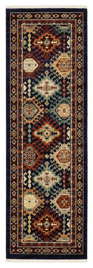 Oriental Weavers Lilihan 003B6 Geometric Rug, Navy, 3'3"x5'