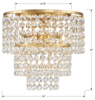 Gabrielle 3-Light Antique Gold Ceiling Mount