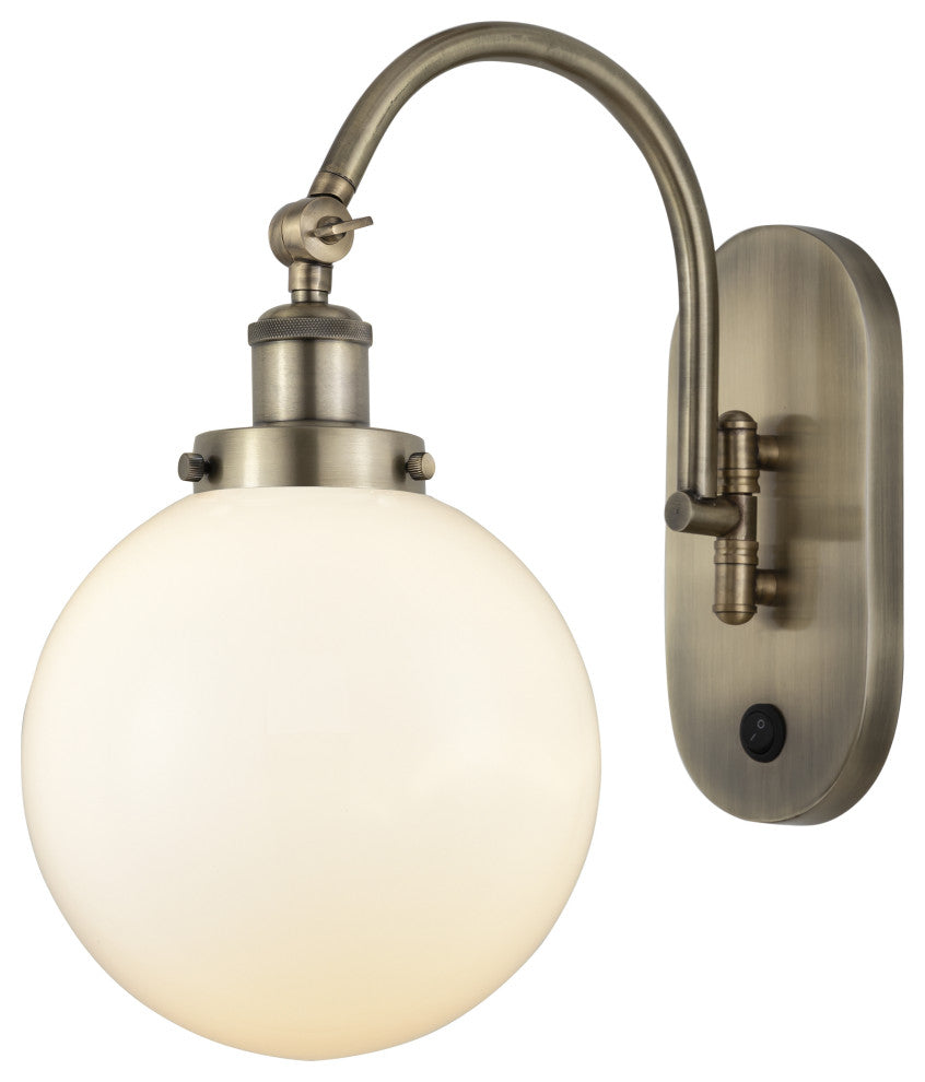 Innovations 918-1W-AB-G201-8-LED 1-Light Sconce, Antique Brass