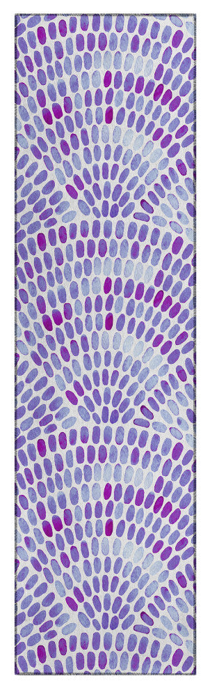 Indoor/Outdoor Seabreeze SZ7 Lavender Machine Washable 2'3" x 7'6" Runner Rug