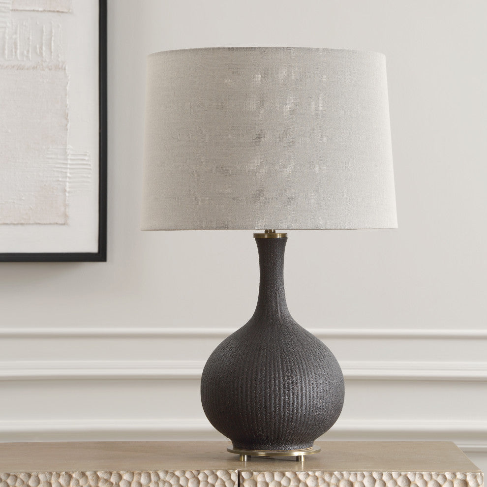 Uttermost Rimini Black Glaze Table Lamp