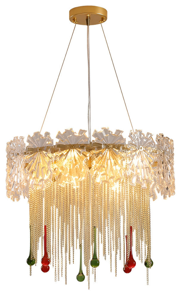 Delemont | Creative Drum Crystal LED Pendant Chandelier for Living Room, 8 Heads