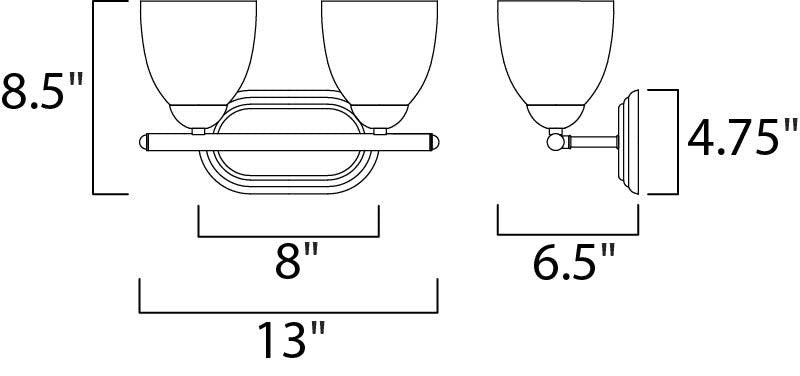 Maxim 11312 Axis 13"W Bath Light - Polished Chrome / Frosted Glass