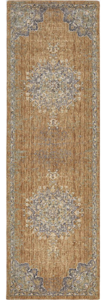 KAS Ria 6824 Coffee Elegance Area Rug, 2'3"x7'6" Runner