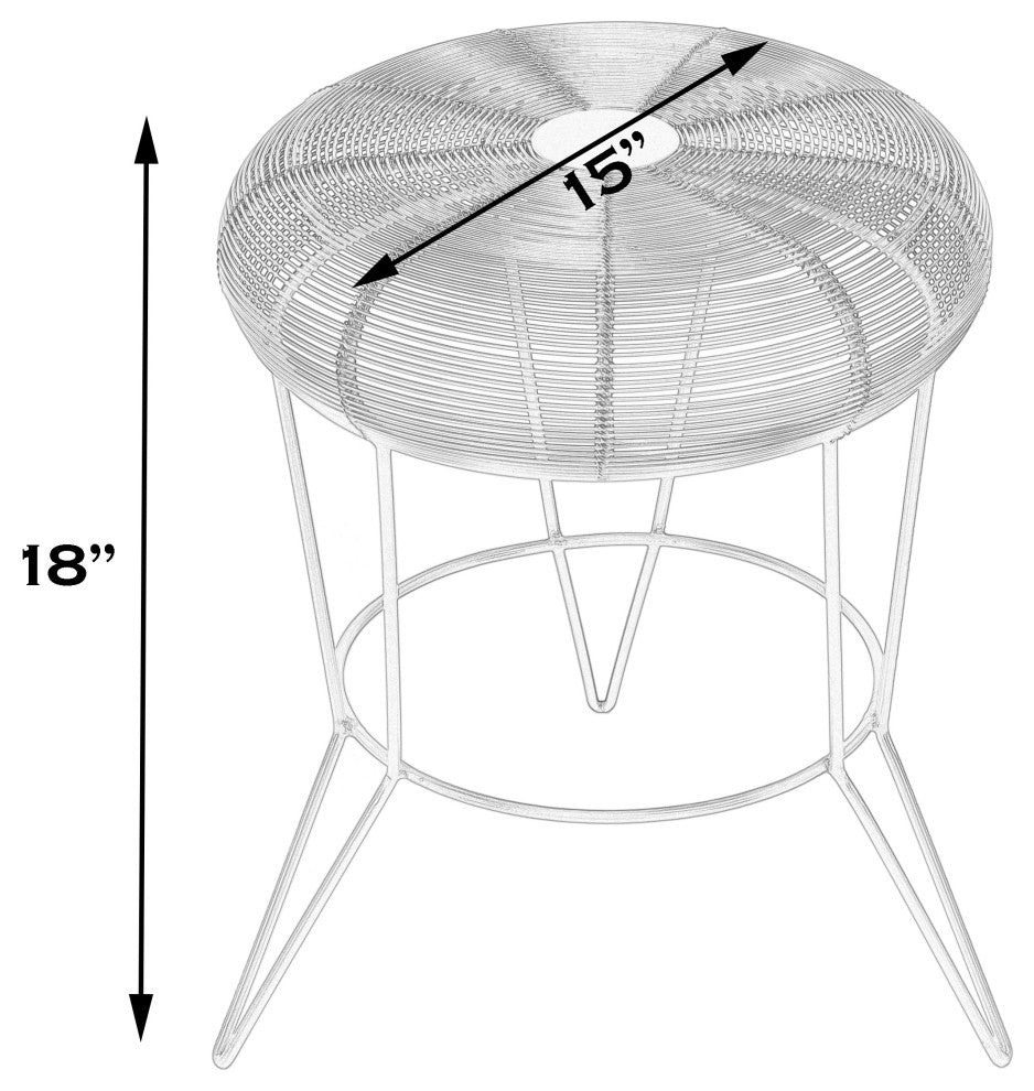 Allen Decorative Wire Accent Table, White