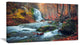 "Autumn Mountain Waterfall Long View" Landscape Photo Wall Art, 32"x16"