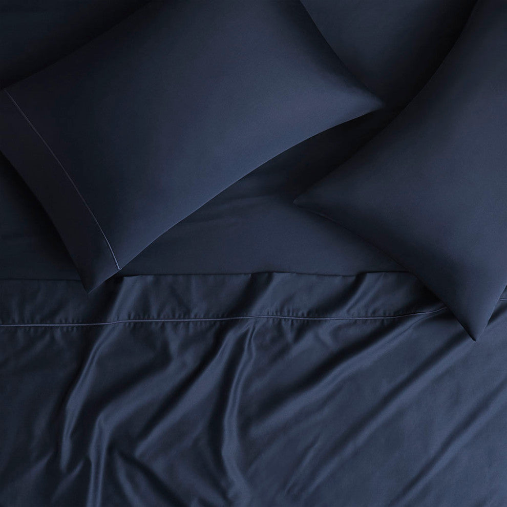 Beautyrest 600 Thread Count Cooling 4-Piece Sheet Set, Navy Blue, King