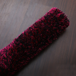 HAND TUFTED SHAG POLYESTER ECO-FRIENDLY AREA RUGS, Violet Black Color, Solid