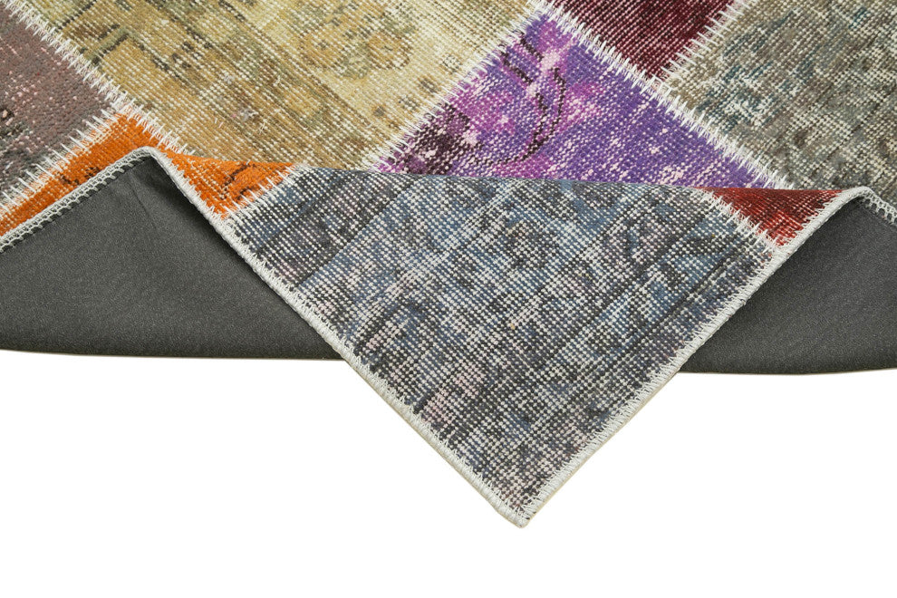 Rug N Carpet - Handwoven Turkish 3' 0" x 9' 10" Small Patchwork Runner Rug