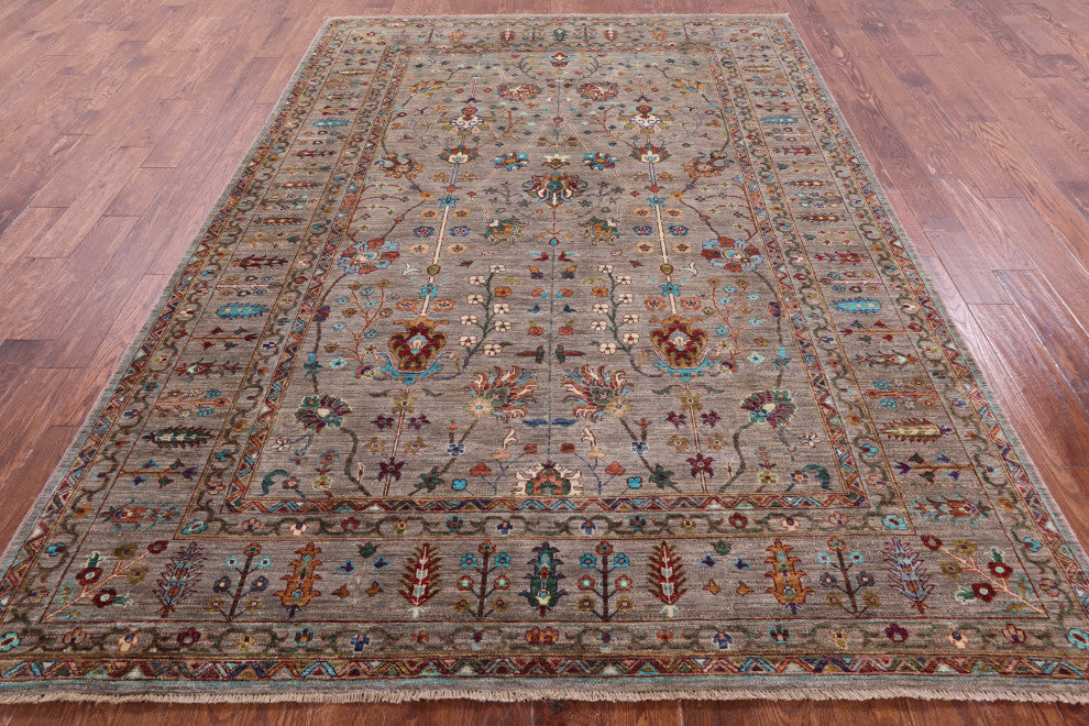Persian Tabriz Hand Knotted Wool Rug 7' 0" X 10' 0" - Q12482