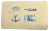Nantucket Sea Tools Geometric Print Bath Mat, Yellow, 17"x24"