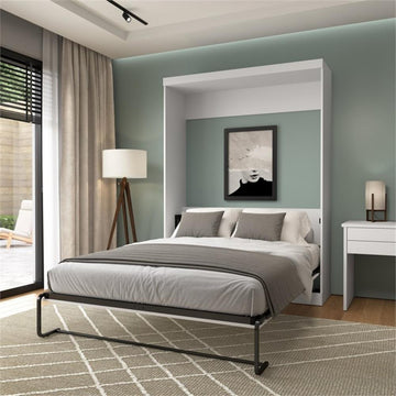 Bestar Nebula 65WTransitional Engineered Wood Queen Wall Bed in White