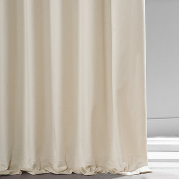Signature Plush Velvet Blackout Curtain Single Panel, Diva Cream, 50"w X 108"l