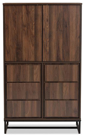Neil Brown Finished Wood and Black Finished Metal Multipurpose Storage Cabinet