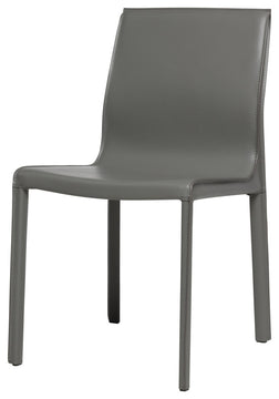 Elite Living Stan, Set of 2, Modern Leather Dining Chair, Gray